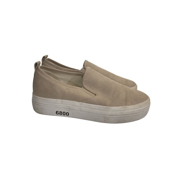 Comfort in every step women's size 9 beige canvas slip-on Platform Sneakers - Picture 5 of 8